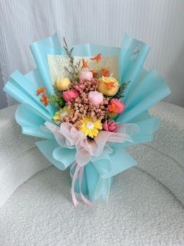 Pastel Serenity Candle Flower