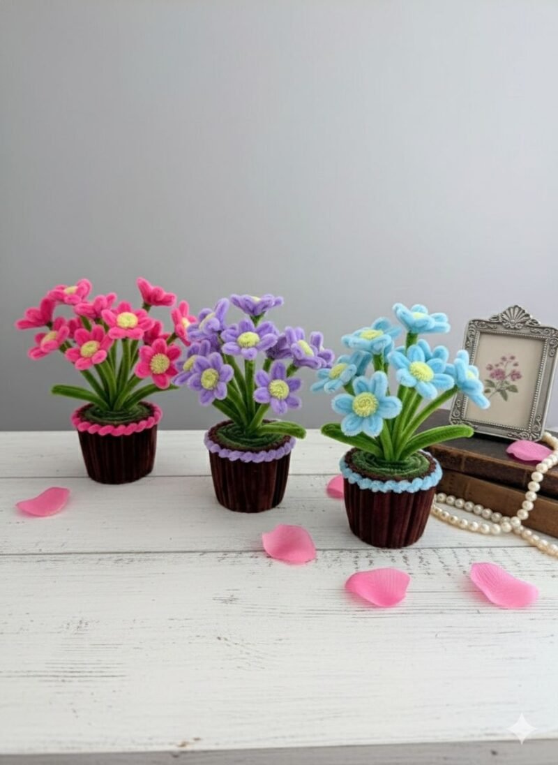 Mini Daisy Pot Chenille Wire