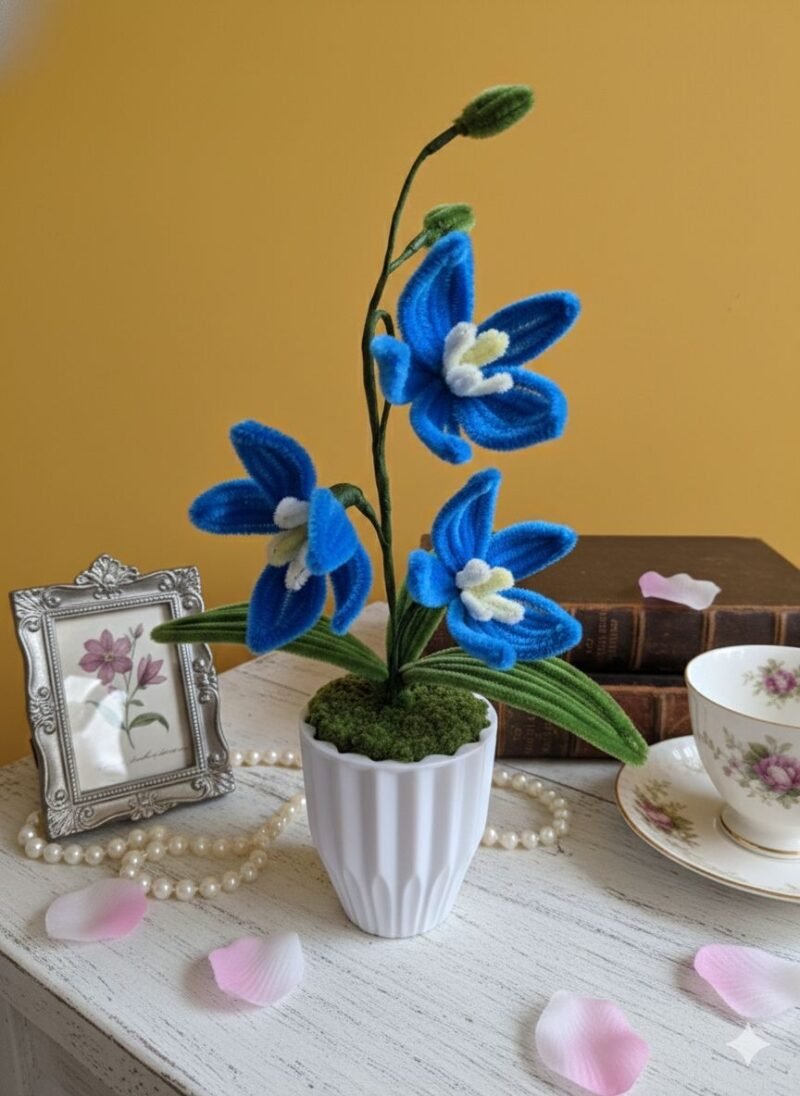 Orchid Chenille Wire Flower